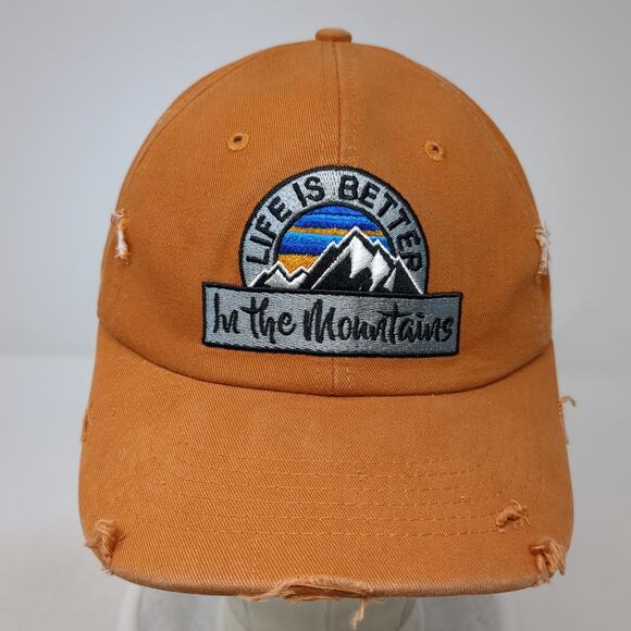 Life Is Better In The Mountains Baseball Cap Brown One Size Arcadian Outfitters - Picture 2 of 9